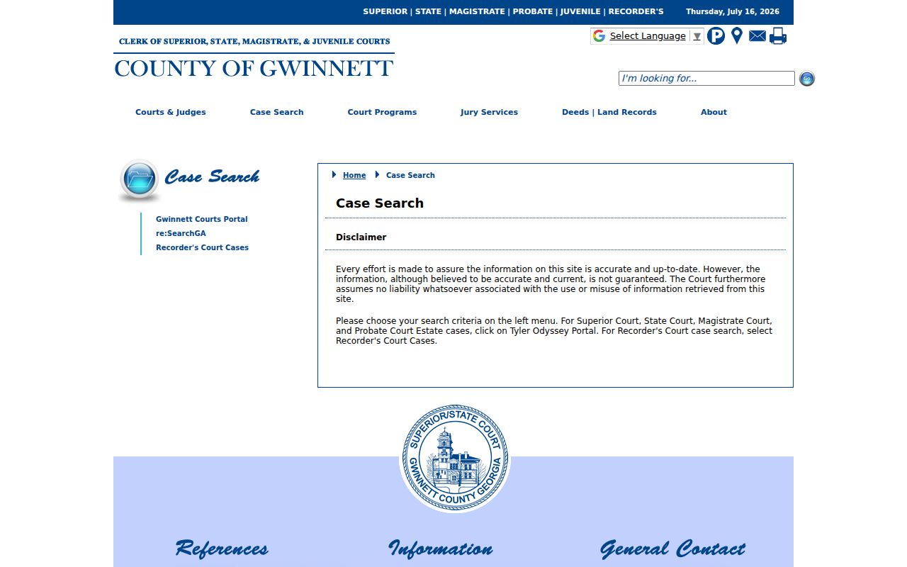 Gwinnett County people search through court case routes