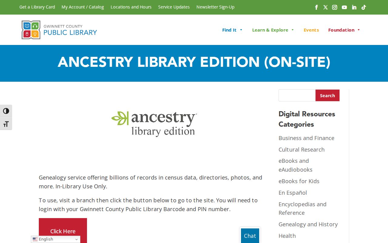 Gwinnett County people directories through the GCPL genealogy database